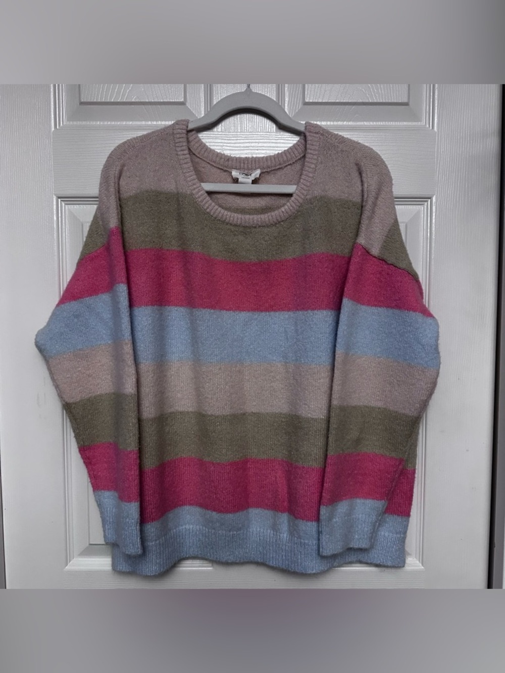 Loft Outlet Lounge Oversized Striped Sweater Size XL Soft Cozy Colorful